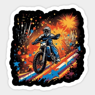 Dirt bike firework 4th of July Sticker